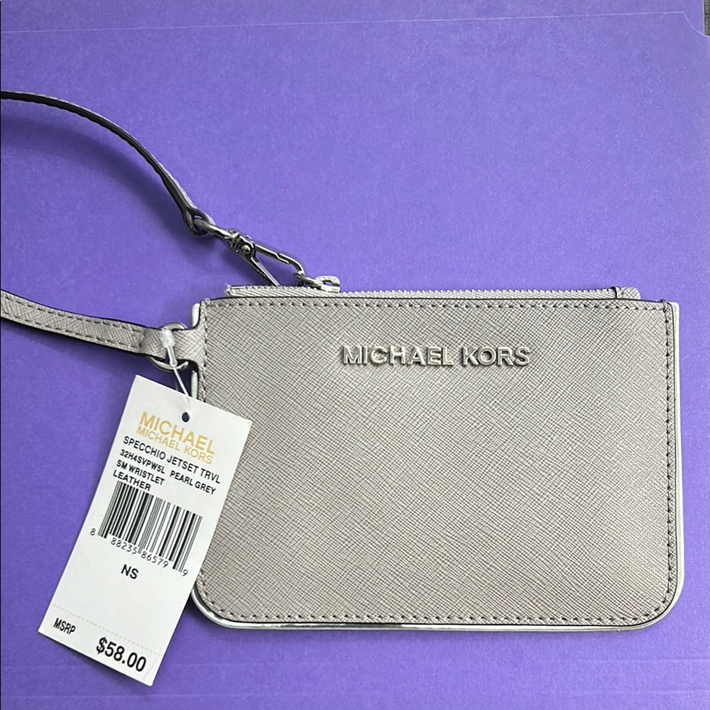 Michael Kors Silver Wristlet
